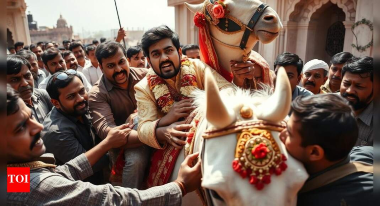 Dalit baraat attacked over loud music in UP, groom unhorsed – Times of India