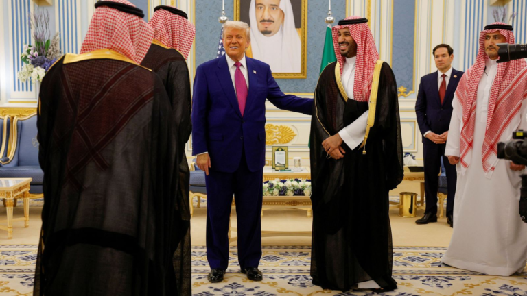 Trump latest: Top US firms joining president as he meets with crown prince of Saudi Arabia – Sky News