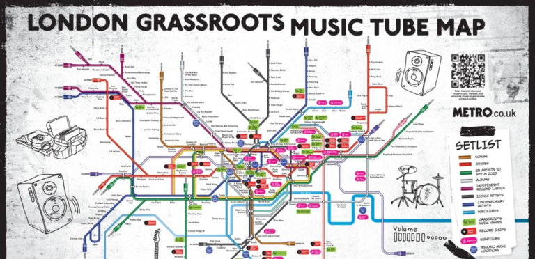Metro unveils Grassroots Music Tube Map spotlighting London’s iconic scene – Skiddle